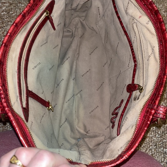 Brahmin Red Crocodile-Embossed Shoulder Bag - Picture 5 of 12